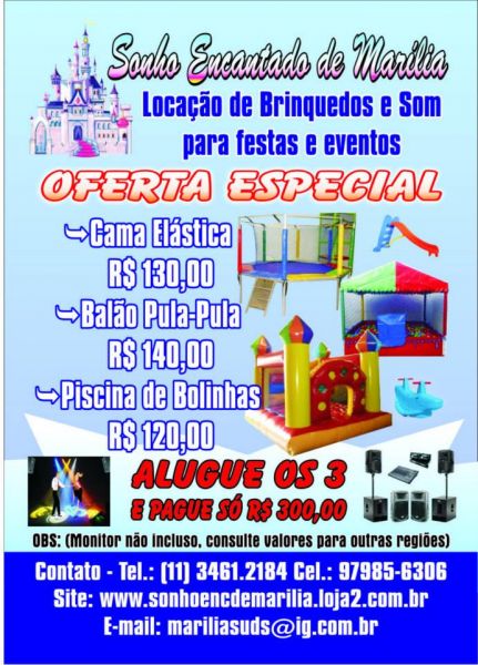 Balão Pula- Pula, Piscina de Bolina + cama elástica
